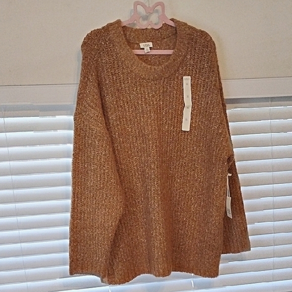 a.n.a Sweaters - a.n.a Women's Brown Sugar Marl Round Neck Sweater, Size: XXL, NWT